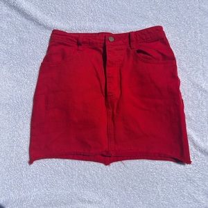 Red Brandy Melville Jean Skirt